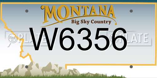 W6356 Montana License Plate