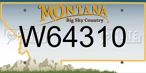 W64310 Montana License Plate