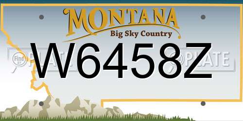 W6458Z Montana License Plate