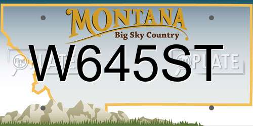 W645ST Montana License Plate