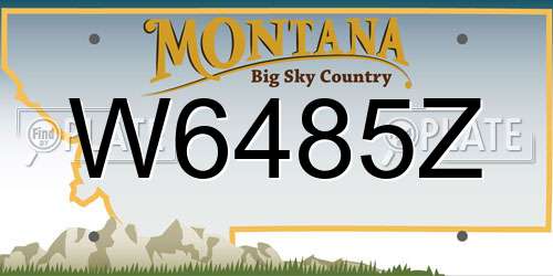 W6485Z Montana License Plate