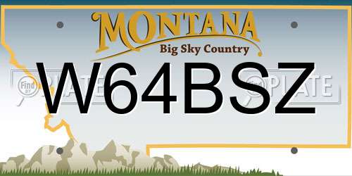 W64BSZ Montana License Plate