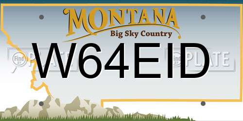 W64EID Montana License Plate