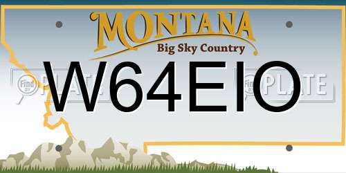 W64EIO Montana License Plate