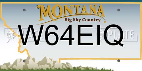 W64EIQ Montana License Plate