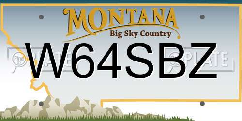 W64SBZ Montana License Plate