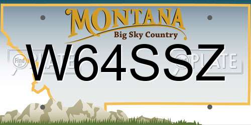 W64SSZ Montana License Plate