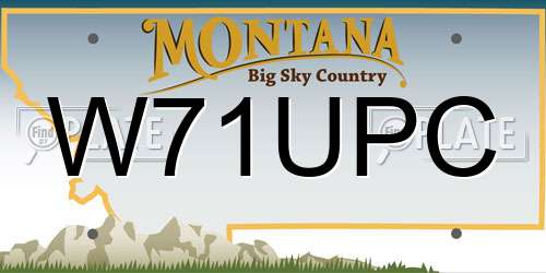 W71UPC Montana License Plate