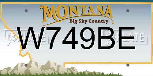 W749BE Montana License Plate