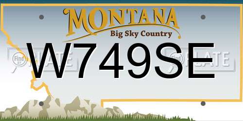 W749SE Montana License Plate