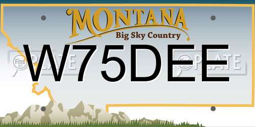 W75DEE Montana License Plate