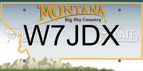 W7JDX Montana License Plate