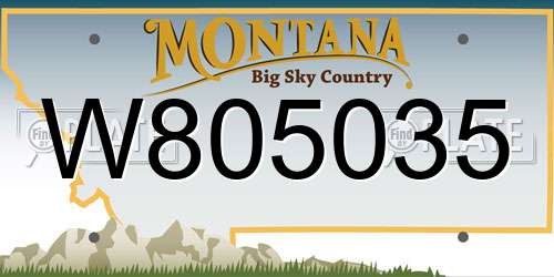 W805035 Montana License Plate