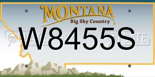 W8455S Montana License Plate
