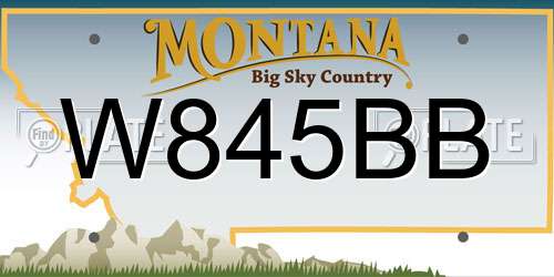W845BB Montana License Plate