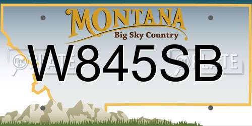 W845SB Montana License Plate