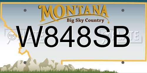 W848SB Montana License Plate