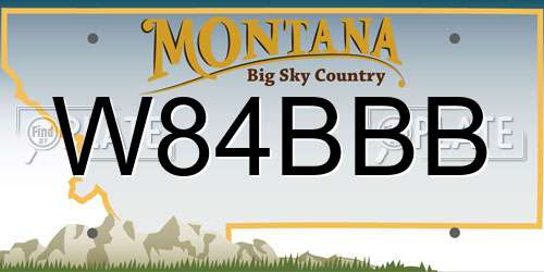 W84BBB Montana License Plate