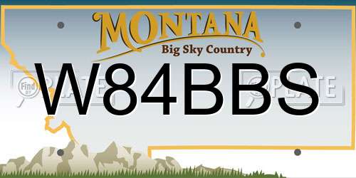 W84BBS Montana License Plate