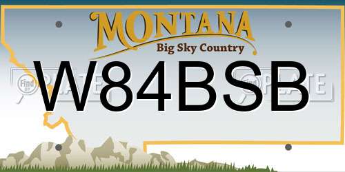 W84BSB Montana License Plate