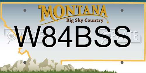W84BSS Montana License Plate