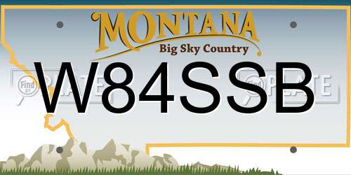 W84SSB Montana License Plate