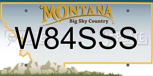 W84SSS Montana License Plate