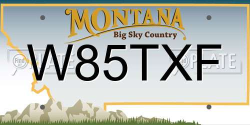 W85TXF Montana License Plate