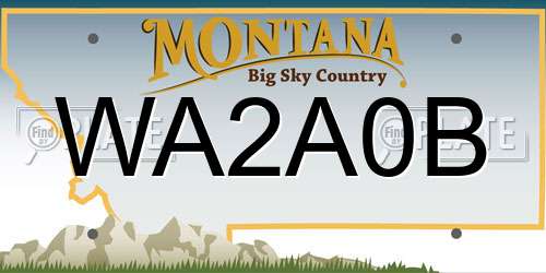 WA2A0B Montana License Plate