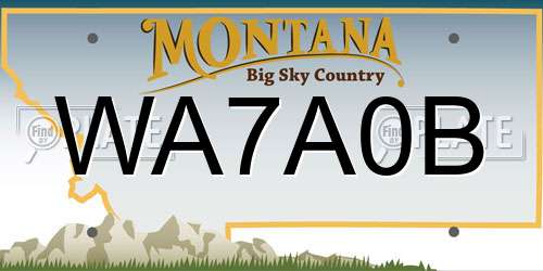 WA7A0B Montana License Plate