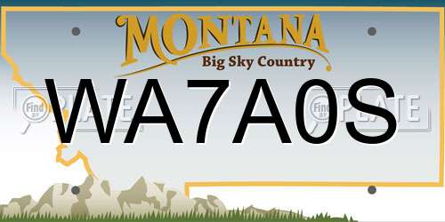 WA7A0S Montana License Plate