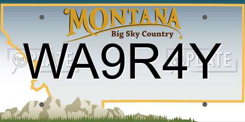 WA9R4Y Montana License Plate