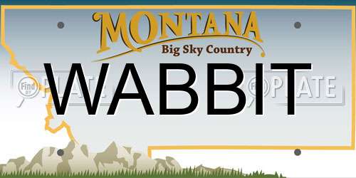 WABBIT Montana License Plate
