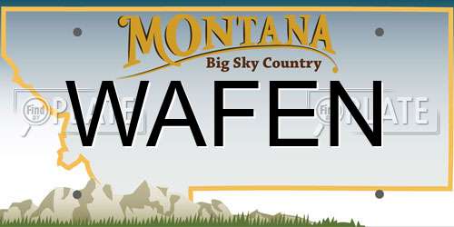 WAFEN Montana License Plate