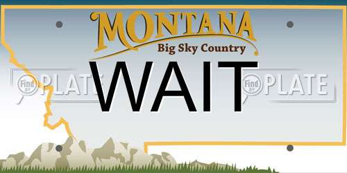 WAIT Montana License Plate