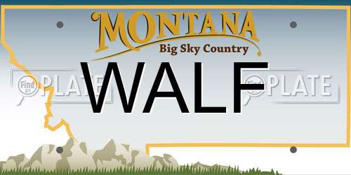 WALF Montana License Plate