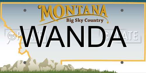 WANDA Montana License Plate