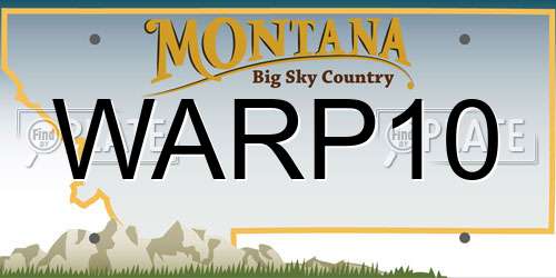 WARP10 Montana License Plate