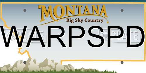 WARPSPD Montana License Plate