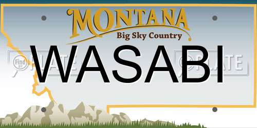 WASABI Montana License Plate