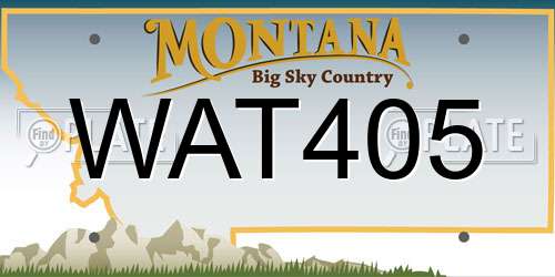 WAT405 Montana License Plate