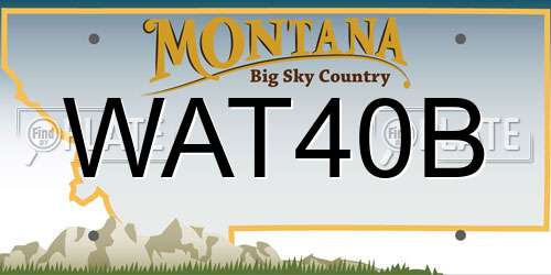 WAT40B Montana License Plate