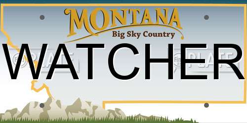WATCHER Montana License Plate