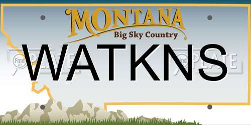 WATKNS Montana License Plate