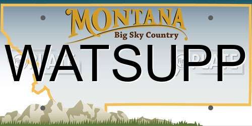 WATSUPP Montana License Plate