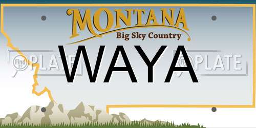 WAYA Montana License Plate