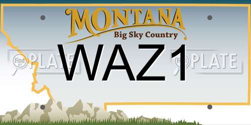 WAZ1 Montana License Plate