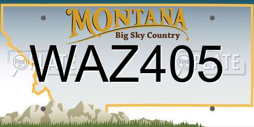 WAZ405 Montana License Plate