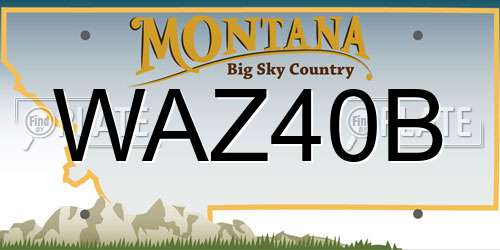 WAZ40B Montana License Plate