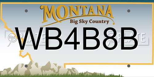 WB4B8B Montana License Plate